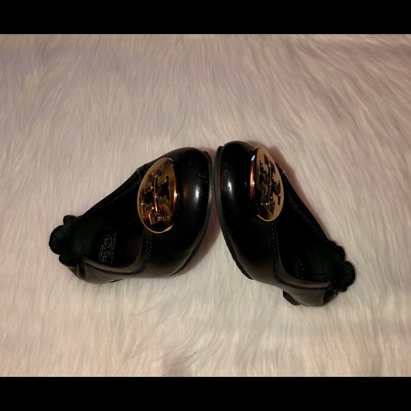 Tory Burch”Revo”Black Leather Flat,Size-6 - Picture 3 of 6